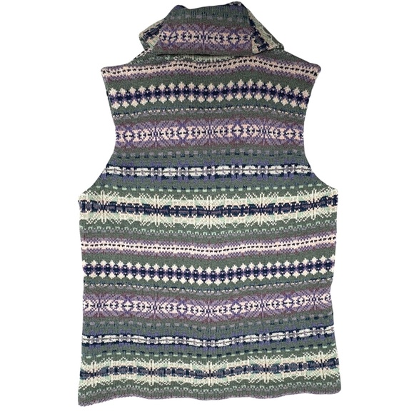 vest CHAPS southwestern cotton shawl collar button up classic vintage western - Picture 6 of 11